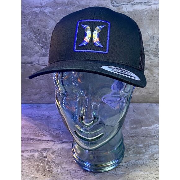 Hurley Icon Men's Utah Trucker Hat Mesh Snapback Black Curved Bill One Size - Picture 5 of 8